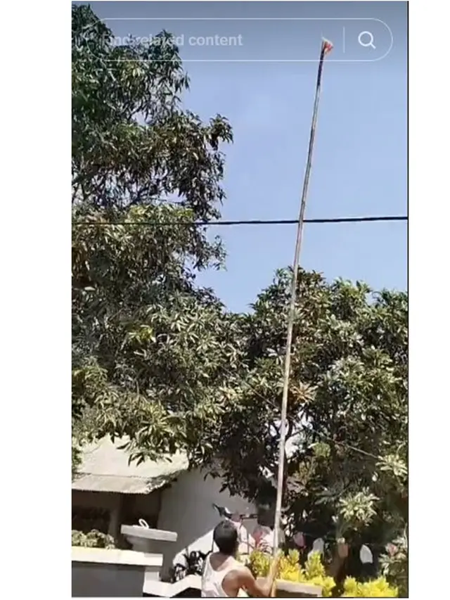 Momen Bapak Pasang Bendera Kecil Tapi Pakai Tiang Panjang Banget, Bikin Ngakak