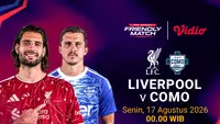 Liverpool vs Como - Pre-season Friendly Match: Adu Taktik Iraola dan Fabregas Hanya di Vidio