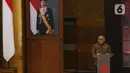 Kepala BRIN Laksana Tri Handoko memberikan sambutan saat Habibie Prize 2022 di gedung BJ Habibie, Jakarta, Kamis (10/11/2022). Badan Riset dan Inovasi Nasional (BRIN) menganugerahan Habibie Prize 2022 kepada empat orang yang dinilai memiliki pengaruh dalam perkembangan Ilmu Pengetahuan dan Teknologi (IPTEK) di Tanah Air. (Liputan6.com/Herman Zakharia)