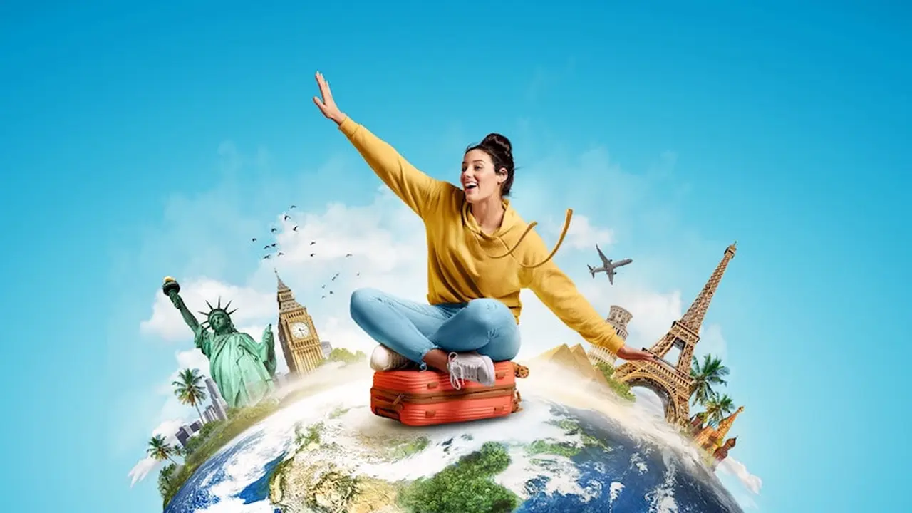 Ilustrasi liburan, travelling