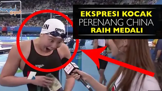 Video ekspresi lucu Fu Yuanhui atlet renang asal china saat sedang di wawancarai media televisi.