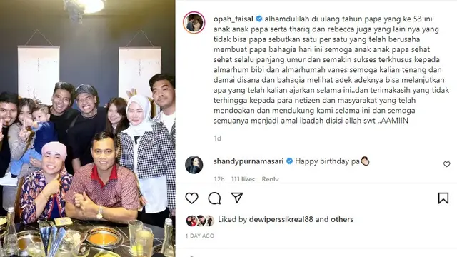 Rebecca Klopper hadir di acara ultah Haji Faisal (Foto: Instagram @opah_faisal)
