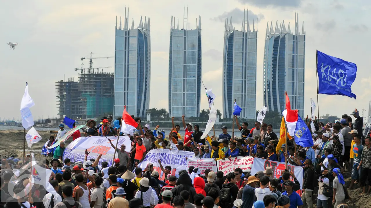 20160417- Nelayan Muara Angke Segel Pulau Hasil Reklamasi Teluk Jakarta-Yoppy Renato
