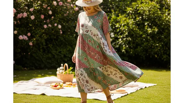 Batik Rayon Tiered Dress
