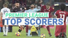 5 Top Skorer sementara Premier League 2017/2018 hingga pekan ke-23. Harry Kane masih di peringkat teratas.