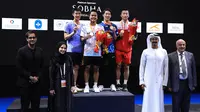 Anthony Sinisuka Ginting raih gelar Kejuaraan Bulutangkis Asia 2023 di Sheikh Rashid Bin Hamdan Indoor Hall, Al Nasr Club, Dubai, Minggu (30/4/2023). (PBSI)