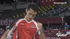 Tunggal putra bulu tangkis Jonatan Christie gagal maju ke babak semi-final setelah kalah dari pemain China Shi Yu Qi di babak 16 besar. Jonatan menyerah dengan skor  11-21, 9-21.