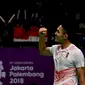 Istora Senayan bergemuruh ketika pertandingan 32 besar tunggal putra Asian Games 2018, Jumat (24/8/2018). Ketika itu, pebulutangkis putra Indonesia, Jonatan Christie, meraih kemenangan atas wakil China, Shi Yuqi. (INASGOC)