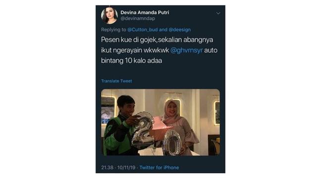 Pesanan Kue Ultah ke Driver Ojek Online Ini Hasilnya Bikin Ketawa