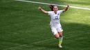 Gelandang AS, Lauren Holiday melakukan selebrasi usai mencetak gol ke gawang Jepang di final Piala Dunia wanita di BC Place, Vancouver, Kanada, Senin (6/7/2015). Amerika mengalahkan Jepang dengan skor 5-2. (Reuters/Erich Schlegel)