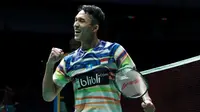 Jonatan Christie berhasil lolos ke semifinal Malaysia Terbuka 2019, setelah meraih kemenangan 21-18, 21-19 atas Viktor Axelsen. (dok. PBSI)