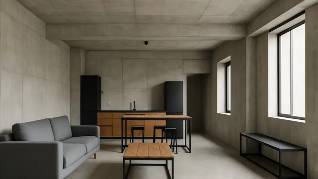 Desain Rumah Industrial dengan Beton Ekspos (Foto: ChatGPT)