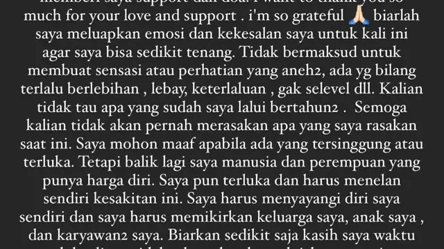 Unggahan Medina Zein. (Foto: Dok. Instagram @medinazein92)