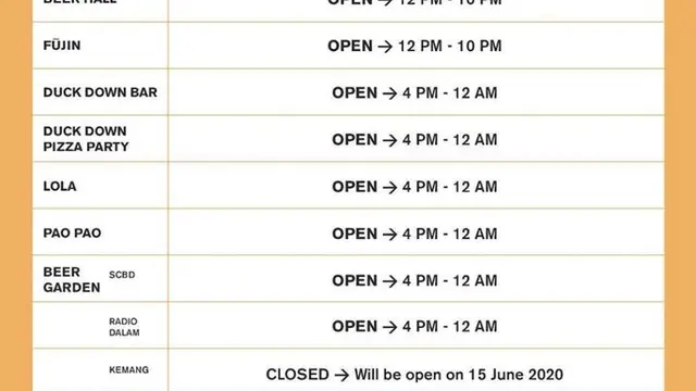 Jadwal Bar Kembali dibuka