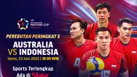 Link Nonton Streaming AVC Australia vs Indonesia – Men's Volleyball Nations Cup 2025 di Vidio