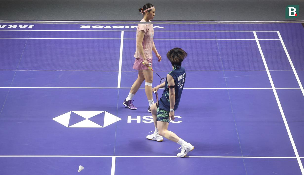 Tunggal putri, Korea Selatan, An Se Young, saat melawan wakil China, Wang Zhi Yi, pada final Indonesia Open 2025 di Istora Senayan, Jakarta, Minggu, 8 Juni 2025. (Bola.com/M Iqbal Ichsan)
