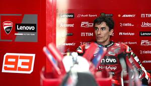 Marc Marquez pada tes pramusim MotoGP Thailand 2026. (Lillian SUWANRUMPHA / AFP)