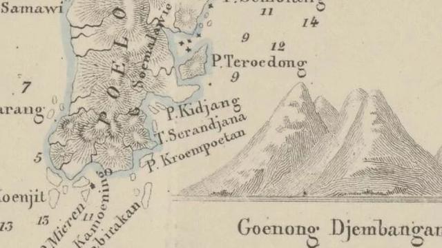 Kota Saranjana tercatat dalam peta Hindia Belanda (Salomon Muller)