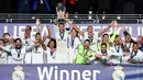 Daniel Carvajal mencetak gol penentu kemenangan Real Madrid atas Sevilla 3-2 pada laga Piala Super Eropa 2016 di Stadion Lerkendal, Rabu (10/8/2016) dini hari WIB. (AFP/Jonathan Nackstrand)