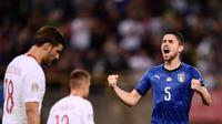 Jorginho mencetak gol penyeimbang untuk Italia dalam laga melawan Polandia. (dok. UEFA)