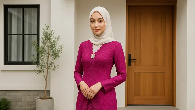Baju Kebaya Warna Fuschia Cocok dengan Jilbab Warna Apa? Ini 7 Pilihan Terbaiknya
