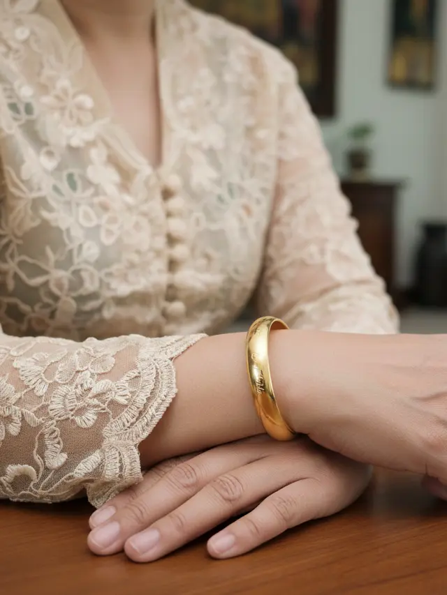 Model Gelang Bangle Mewah untuk Ibu Usia 50 Tahun (Foto: Gemini AI)