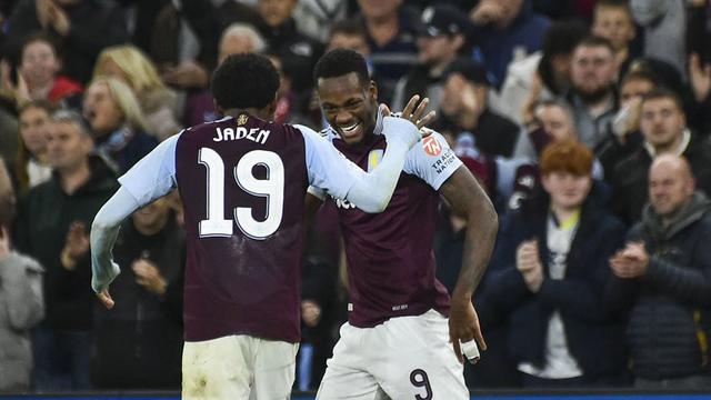 Jhon Duran mencetak gol untuk Aston Villa pada laga melawan Bayern Munchen di Liga Champions (c) AP Photo/Rui Vieira
