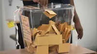 Kotak suara yang digunakan dalam Pemilu Malaysia Mei 2018 (AP Photo/Vincent Thian)