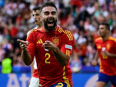 Euro 2024 yang baru saja usai telah menorehkan catatan manis dalam karier 5 pemain berikut bersama timnas masing-masing. Kelimanya mampu mencetak gol perdana yang diidam-idamkan bersama timnas yang mereka bela, ada yang dalam hitungan bulan, bahkan ada pula yang harus menunggu hingga satu dekade. (AFP/John MacDougall)