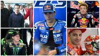 5 pebalap MotoGP yang jadi kandidat pendamping Valentino Rossi jika Jorge Lorenzo hengkang dari Movistar Yamaha. (Fox Sport/Crash/EPA/Twitter)