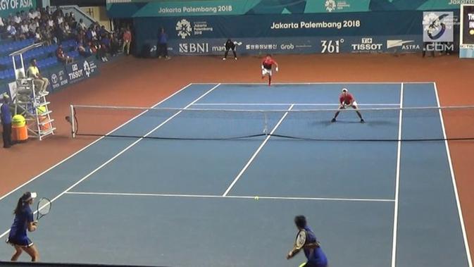 VIDEO Tenis Ganda Indonesia Masuk Perempat Final Asian 