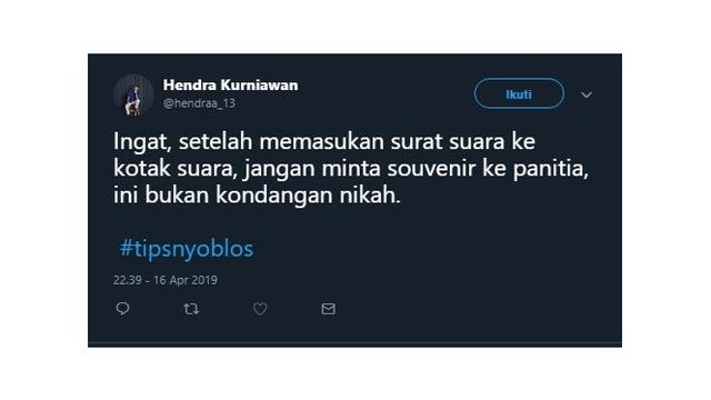 Tips Nyoblos Saat Pemilu Ala Netizen