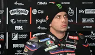 Marco Bezzecchi dari Aprilia pada latihan bebas MotoGP Australia 2025. (Paul CROCK / AFP)