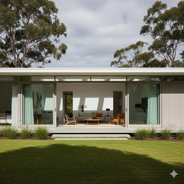 Rumah Minimalis Modern dengan Kaca Luas (Foto: Gemini)