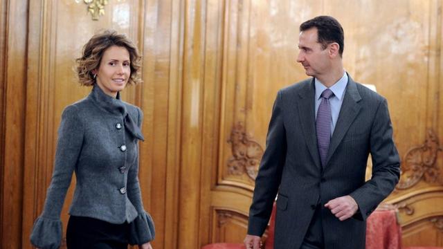 Asma al-Assad bersama sang suami Presiden Bashar al-Assad