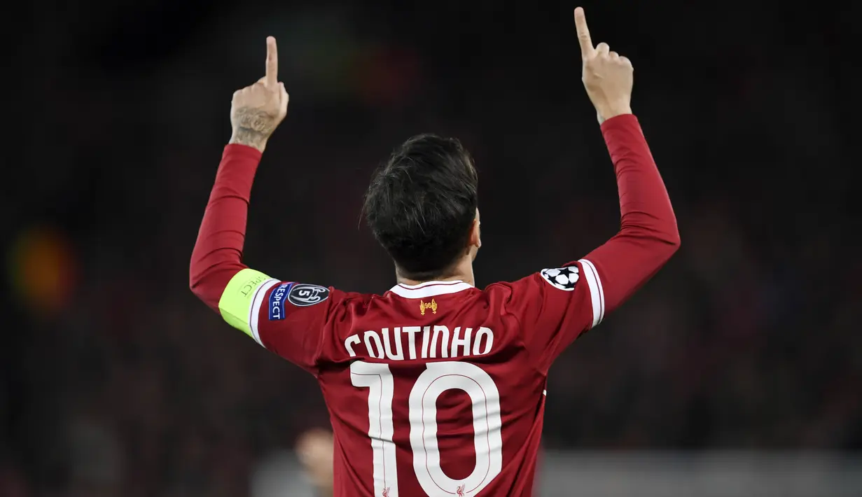 Barcelona melalui situs resminya mengumumkan bahwa telah berhasil mendatangkan Philippe Coutinho dari Liverpool pada bursa transfer Januari 2018. (AFP/Paul Ellis)