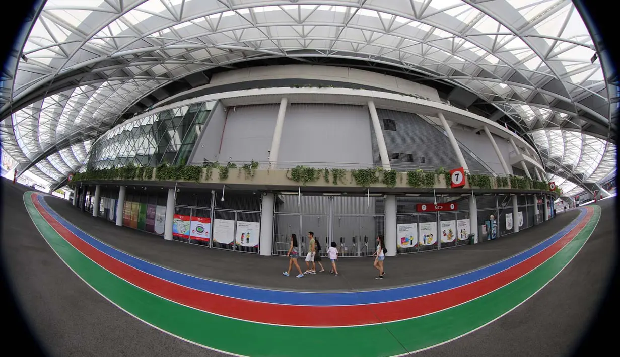 Suasana Stadion Nasional Singapura jelang SEA Games 2015. Senin (1/6). (Bola.com/Arief Bagus)