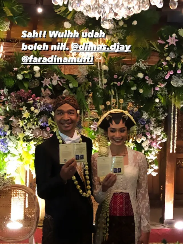 Dimas Djayadiningrat Resmi Menikah dengan Faradina Mufti di Tanggal Cantik