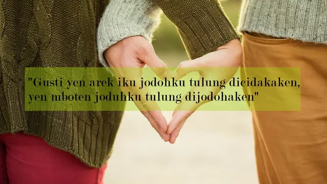 Kata-kata cinta lucu bahasa Jawa kocak