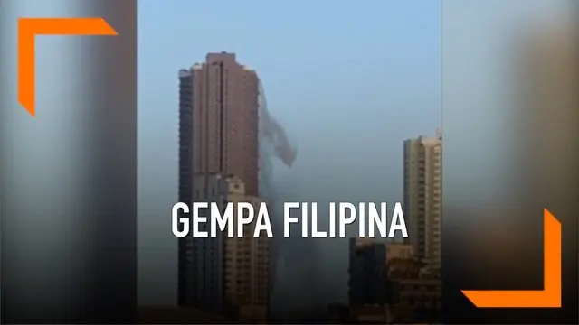 VIDEO: Air Kolam Renang di Puncak Gedung Tumpah Saat Gempa Filipina