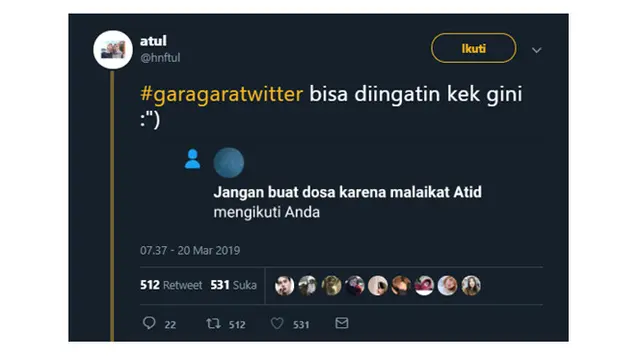 Gara-gara twitter (Sumber: Twitter/@hnftul)