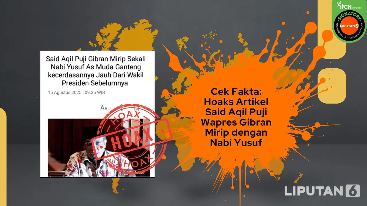 Cek fakta artikel Said Aqil memuji Wapres Gibran mirip Nabi Yusuf