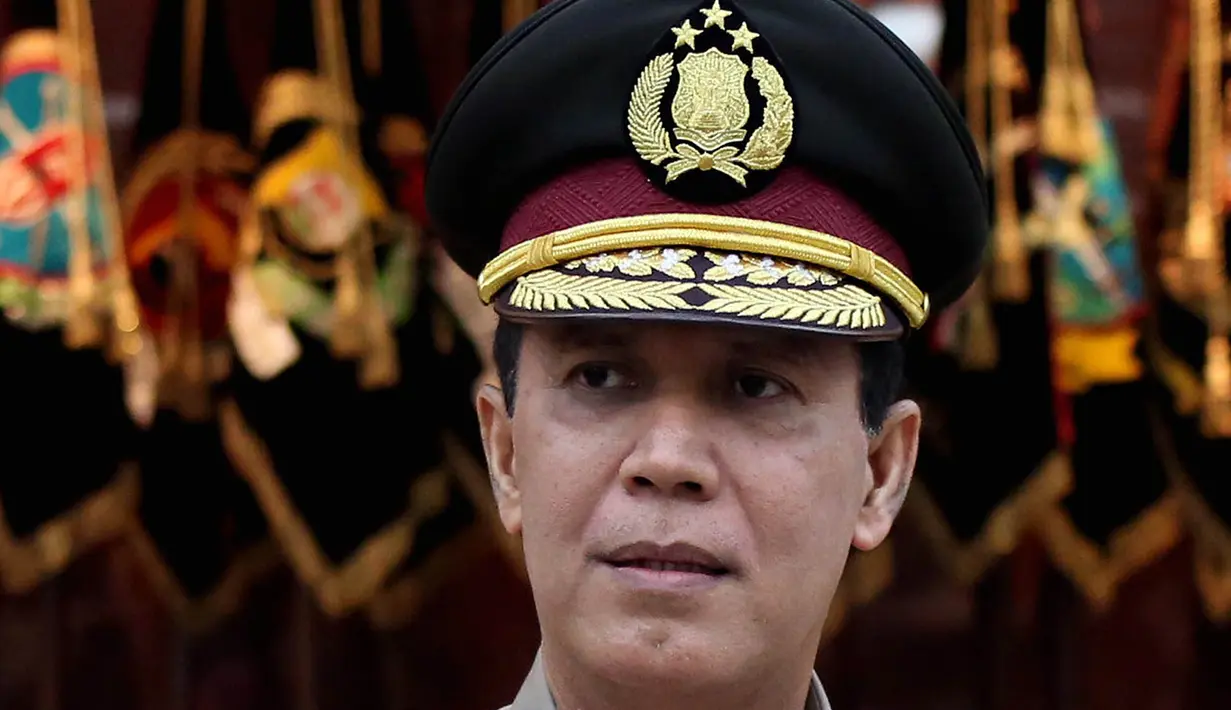 Kapolda Papua yang baru saja di lantik Irjen Boy Rafli Amar menggantikan Irjen Paulus Waterpau saat acara pelantikan perwira tinggi kepolisian di Mabes Polri, Jakarta, Jum'at (28/4). (Liputan6.com/Johan Tallo)