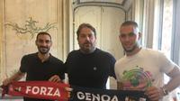 Davide Zapacosta dan Marko Pjaca resmi bergabung ke Genoa sebagai pemain pinjaman. (Dok. Twitter/Genoa)