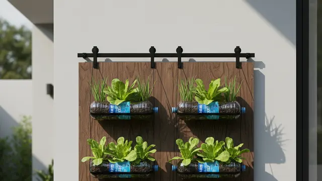 Kebun Gantung dari Botol Bekas untuk Rumah Tanpa Tanah. AI