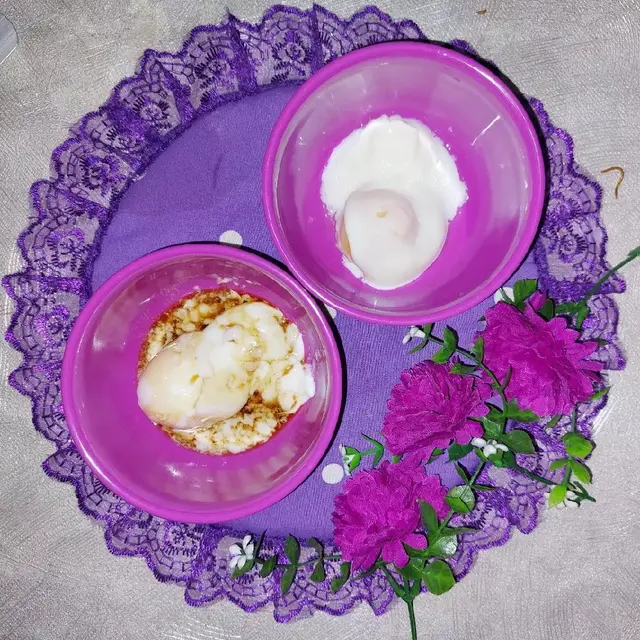 Resep telur onsen dengan saus Jepang. (dok. Cookpad @PuspitaHassei)