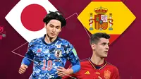 Piala Dunia - Jepang Vs Spanyol - Takumi Minamino Vs Alvaro Morata (Bola.com/Adreanus Titus)