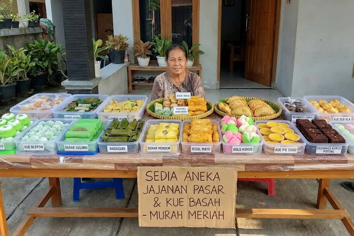 Jualan kue basah di depan rumah (Foto: AI)