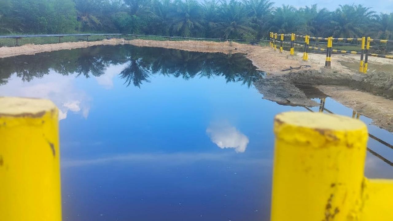 Bekas sumur pengeboran minyak PT Pertamina Hulu Rokan di Rokan Hilir yang menewaskan 2 balita.