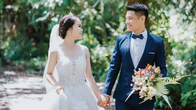 couple bahagia pernikahan romantis